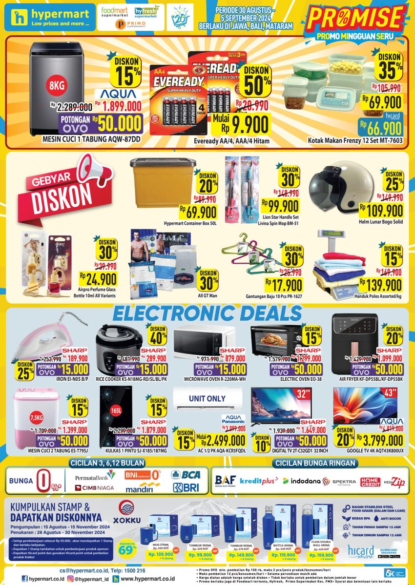 promojsm's tweet image. Promo Diskon Hypermart 30 Agustus-5 September 2024
jsm-promo.com/2023/06/katalo…
#hypermart