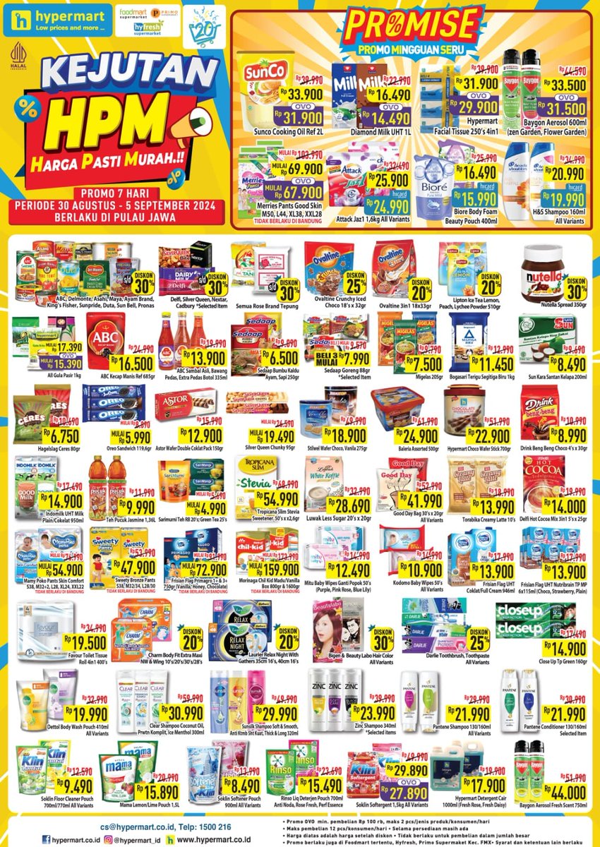 promojsm's tweet image. Promo Diskon Hypermart 30 Agustus-5 September 2024
jsm-promo.com/2023/06/katalo…
#hypermart