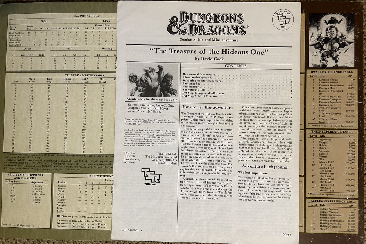 tiny_warfare's tweet image. Fresh new arrival! AC2 Combat Shield. This is the DM screen for Basic &amp;amp; Expert #BECMI. Also has the mini adventure Treasure of the Hideous One!
#DnD