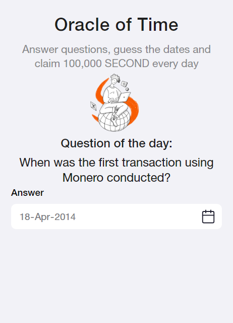 Game_For_All93's tweet photo. TimeFarm : Oracle of Time For Today 30 August

🛑Question: When was the first transaction using Monero conducted?

☑️Desired answer 👉 18 April 2014

Play Time Farm 
https://t.co/aohhopbHaQ

My Telegram👇
https://t.co/UCvi6HngX4
#TimeFarm #TimeFarmCombo #DailyCombo https://t.co/WIG9HRpyoO