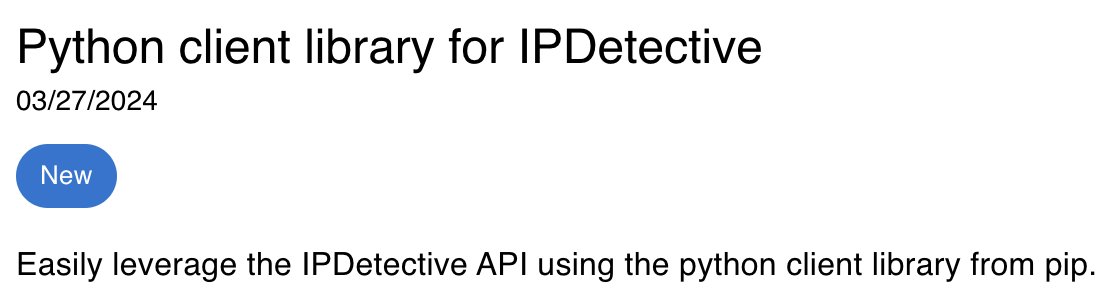 detective_ip's tweet photo. Try out our newest python package.

Get started with `pip install ipdetective`

https://t.co/qJx8m7CEug https://t.co/dZlWmKGVpC