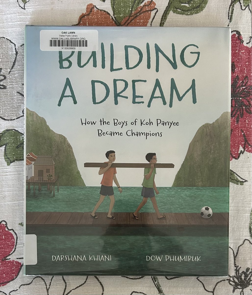 A group of Thai boys want to play soccer but do not have an actual field. They scrounged extra building materials and constructed their own floating platform to play on. Inspiring story based on actual events. <a href="/darshanakhiani/">📚🧁🍫Darshana Khiani🥻🇺🇸⚽️</a>  @DowPhumiruk <a href="/DISD_Libraries/">Dallas ISD Libraries</a> #bookaday