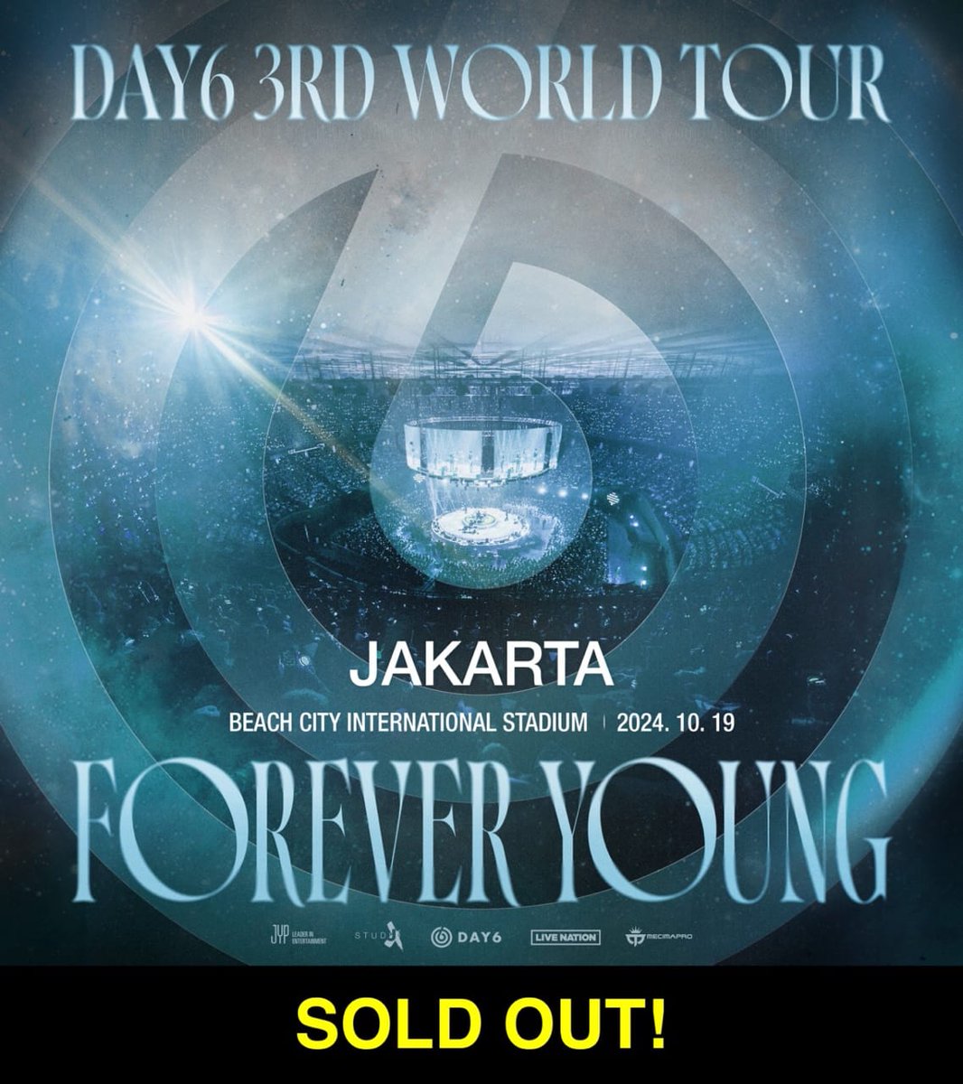 mecimapro's tweet photo. #DAY6_FOREVER_YOUNG_Indonesia - Thank you for your tremendous support, we are proud to announce that DAY6 3RD WORLD TOUR <FOREVER YOUNG> in JAKARTA have been officially SOLD OUT. See you all in October. Stay happy My Day! https://t.co/BA14AiKkjj