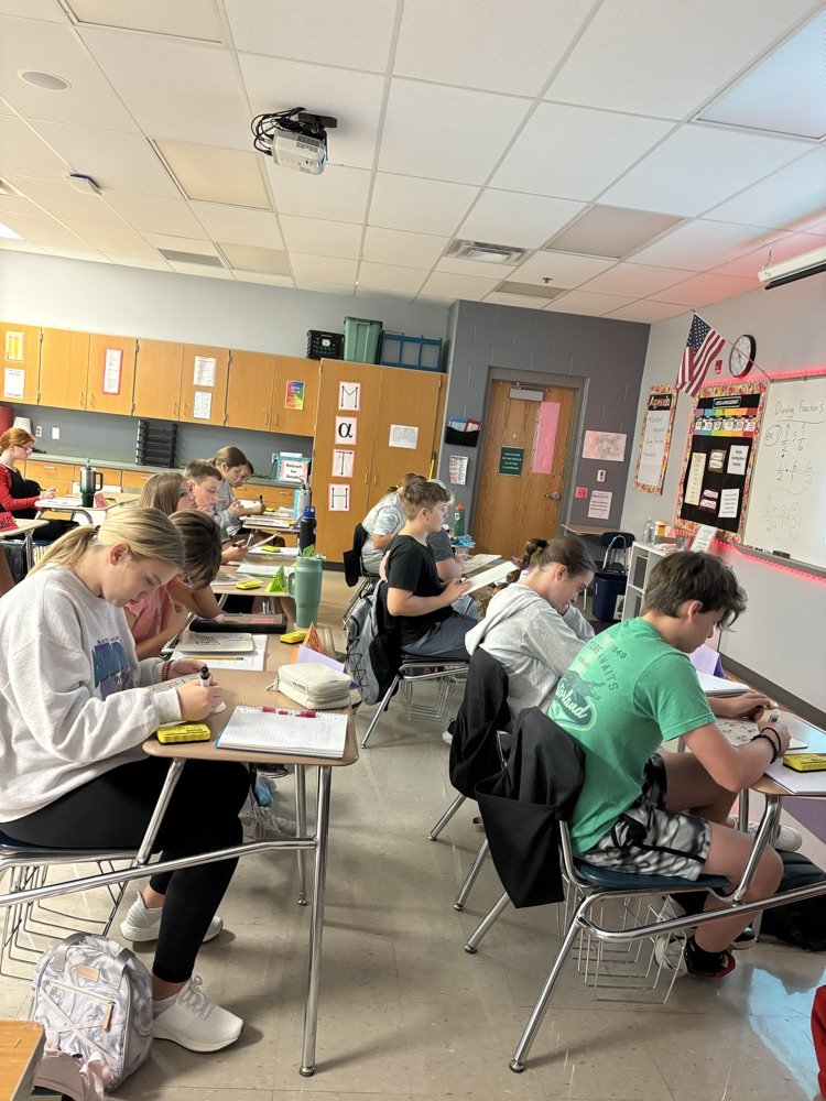 TongieMiddle's tweet photo. Mrs. Kaighin's third hour math students have been working hard on their fraction reviews! #TheMathIsMathing #tongienation #usd464 https://t.co/1GmhcNjeFG