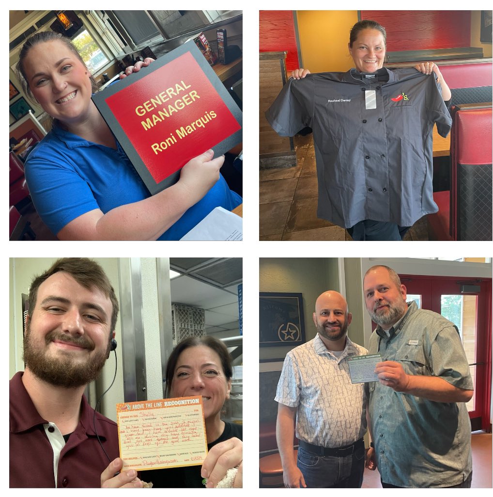 Busy couple of weeks in the Odom area.. so much to celebrate -Racheal and Payton -our newest managers! Roni got her GM sign woohoo! &amp; our great leader <a href="/neufeldjosh1/">Josh Neufeld</a> came and shared his expertise in all things #chilishospitality!  #chilislove my team! <a href="/taryn_mahaffey/">Taryn Mahaffey</a> <a href="/train3rgirl/">Kimberly Harding</a>