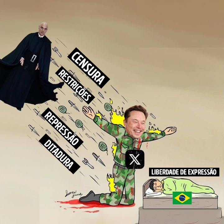 Obrigado <a href="/elonmusk/">Elon Musk</a>, por enfrentar o ditador Alexandre de Moraes e defender a liberdade de expressão no Brasil.

Thank you <a href="/elonmusk/">Elon Musk</a> , for standing up to the dictator Alexandre de Moraes and defending free speech in Brazil.