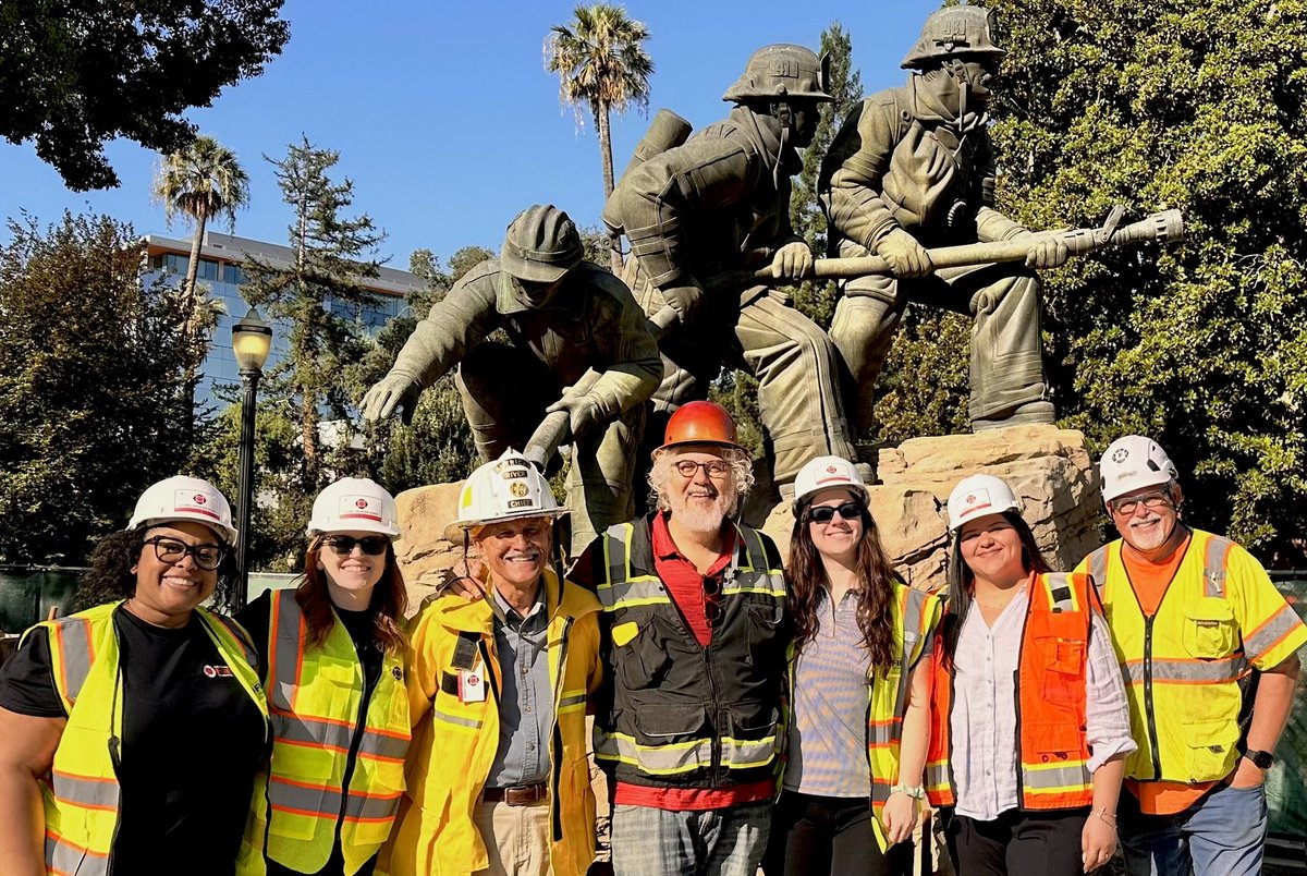 Today staff made a visit to see the progress on the #CAFirefightersMemorial Expansion. Phase 1 of the project is expected to be completed by our next Memorial Ceremony. Please take some time to learn more and show your support for California's heroes at cafirefoundation.org/memorialexpans…