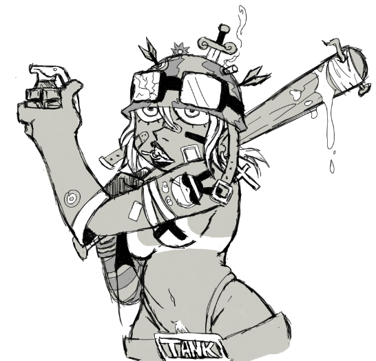 shARTbear's tweet photo. Some Tank-Girl drawings cause I was just randomly thinking about her recently. https://t.co/8tJzcOBLPV