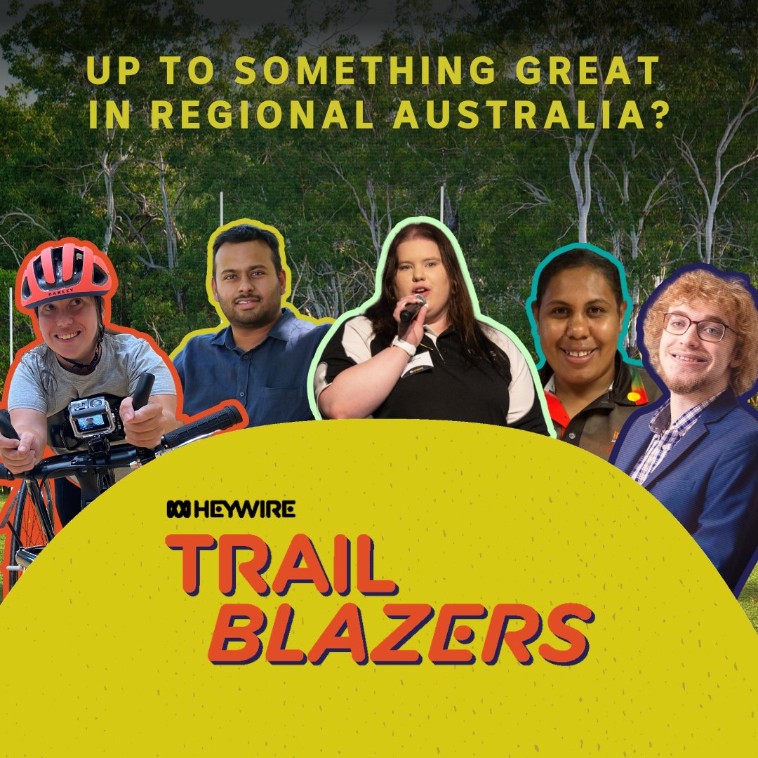 AusGovInfra's tweet photo. The ABC is looking for young regional changemakers to apply for networking and media opportunities through #ABCHeywire.
Innovators with a passion for creating positive change are invited to apply by 15 September: https://t.co/5KwF60OsqT #Regional #Youth https://t.co/V1lbwhDA1I