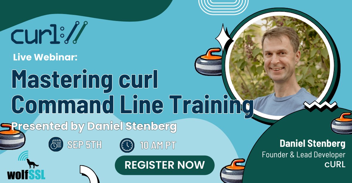 wolfSSL Embedded SSL/TLS; FIPS 140-3 (@wolfssl) on Twitter photo Unlock the Full Potential of curl!
Join us on September 5th at 10 am PT as Daniel Stenberg, the creator of #curl, guides you through the most powerful command-line features. Don’t miss this chance to level up your skills! 🚀
Register now: us02web.zoom.us/webinar/regist…
#libcurl <a href="/bagder/">daniel:// stenberg://</a> Unlock the Full Potential of curl!
Join us on September 5th at 10 am PT as Daniel Stenberg, the creator of #curl, guides you through the most powerful command-line features. Don’t miss this chance to level up your skills! 🚀
Register now: us02web.zoom.us/webinar/regist…
#libcurl <a href="/bagder/">daniel:// stenberg://</a>