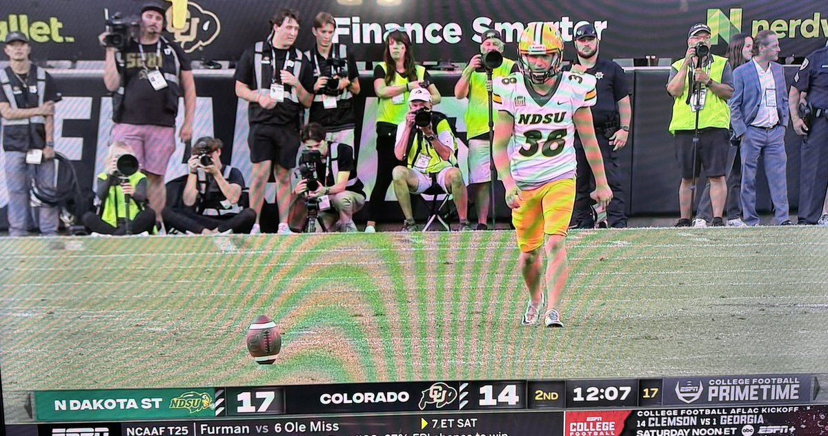 Watching former Liberty High kicker Eli Ozick on kickoffs for North Dakota State tonight on ESPN in “Prime Time” against Colorado! Go Bison! We see you Eli! <a href="/eli_ozick/">Eli Ozick</a> <a href="/JaysFootball/">Liberty Football</a>