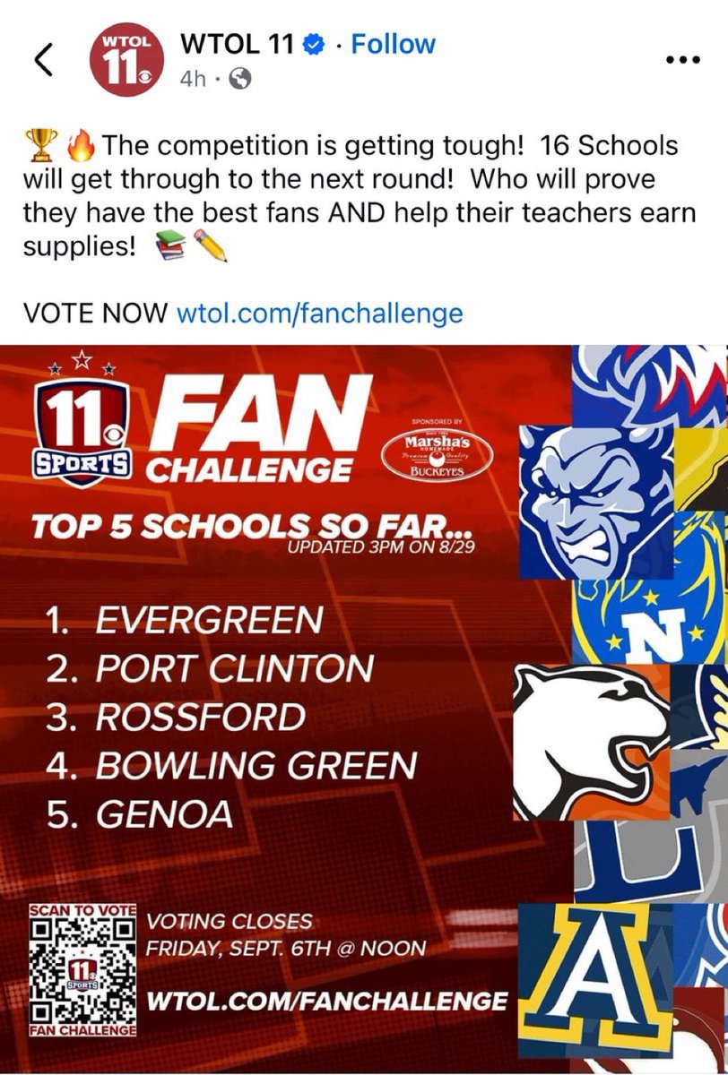 It’s time to show our school spirit  Eagle Nation!  Help Eastwood get into the top 16 and move on to round 2 🦅