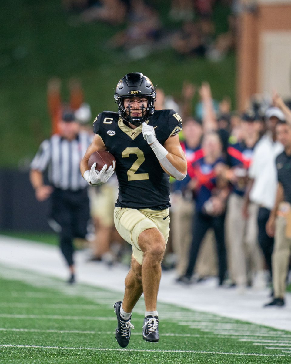WakeFB's tweet photo. First punt return touchdown since @_GDortch in 2018 🔥

73-yards to the house 🎩 https://t.co/mwuaZlyw17
