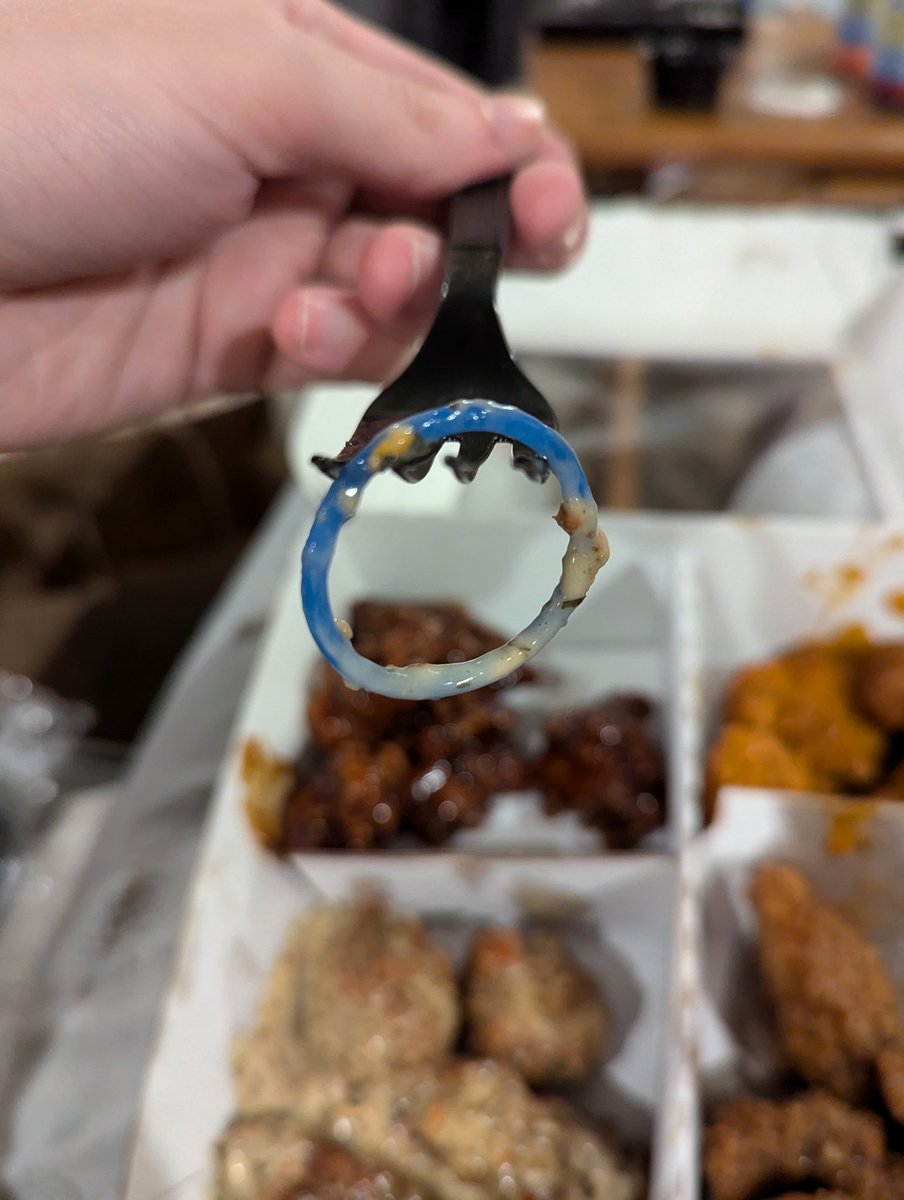 Adam Kirkland (@adam__kirkland) on Twitter photo Hey <a href="/BWWings/">Buffalo Wild Wings</a> uhhhhhh wtf is this thing in my food?
#wtf #buffalowildwings #ew #gross #takeout #food Hey <a href="/BWWings/">Buffalo Wild Wings</a> uhhhhhh wtf is this thing in my food?
#wtf #buffalowildwings #ew #gross #takeout #food