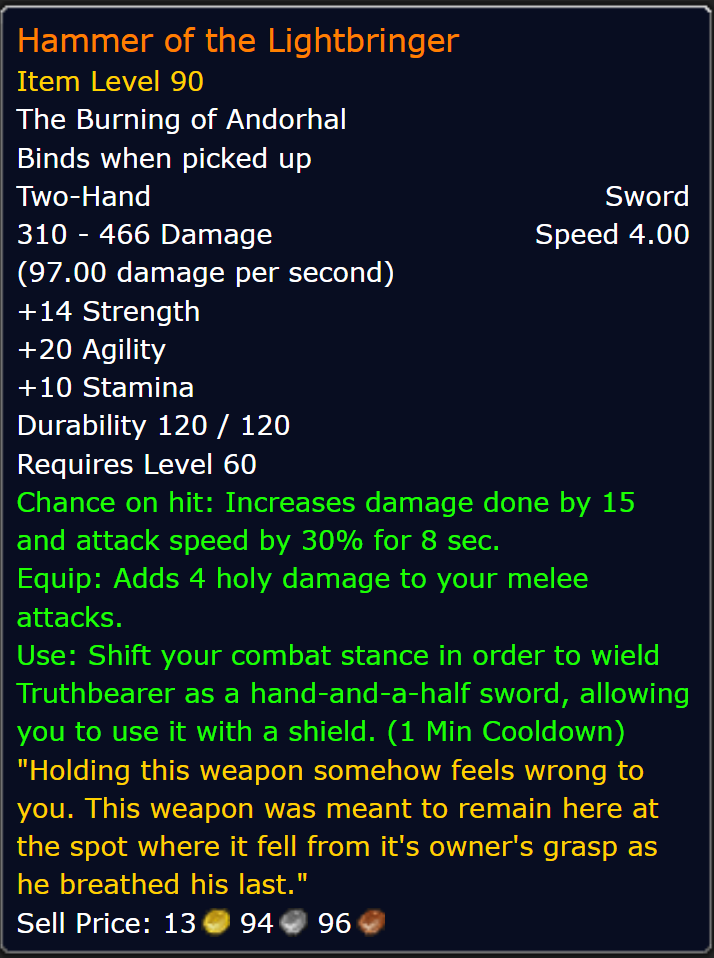 Sarthetv's tweet photo. I'm really hoping for some exciting Class Changes to BWL PTR tomorrow for SoD! But this datamined legendary looks sick! (even if it doesn't become a real thing) https://t.co/rqfhrbKeNL