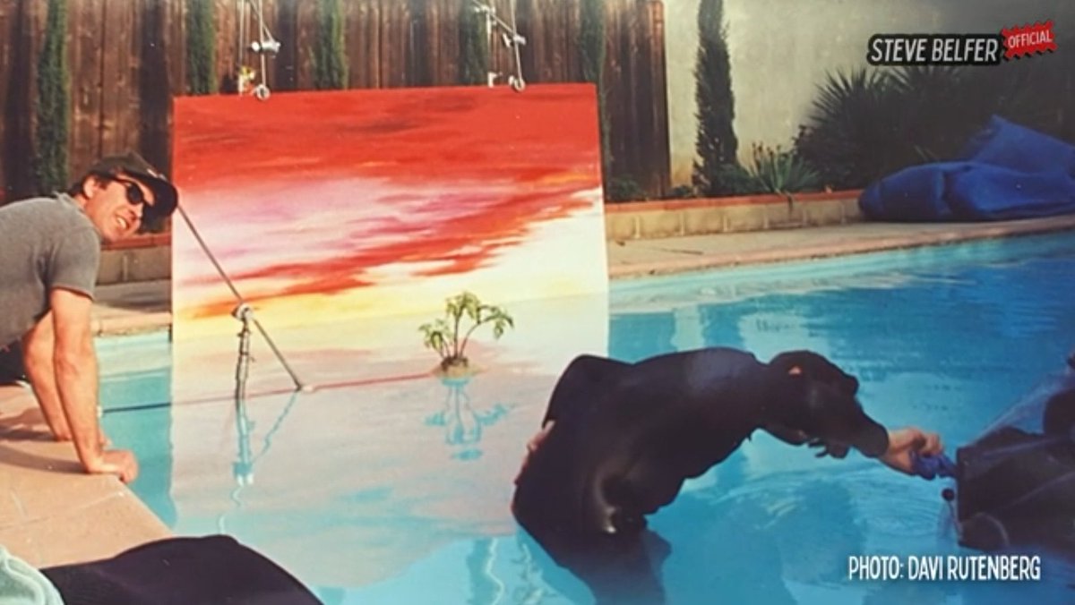 ArtofSpongebob's tweet image. Behind the scenes pictures from the filming of the Bikini Atoll island footage.

Filmed in Steve Belfer’s pool.