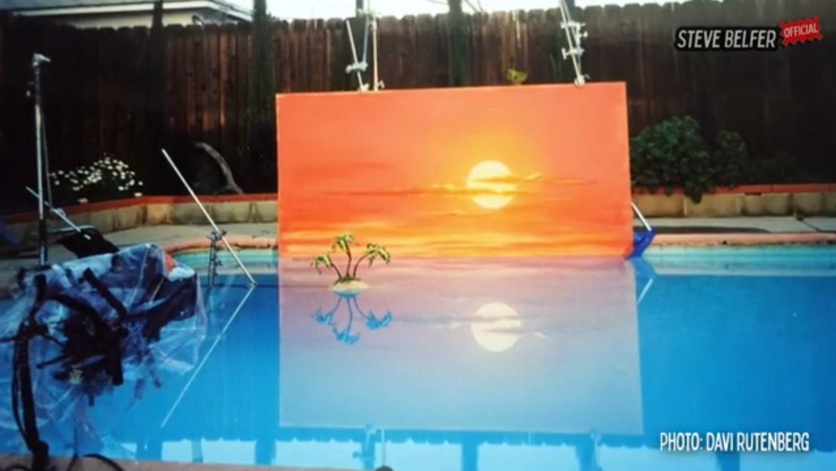 ArtofSpongebob's tweet image. Behind the scenes pictures from the filming of the Bikini Atoll island footage.

Filmed in Steve Belfer’s pool.