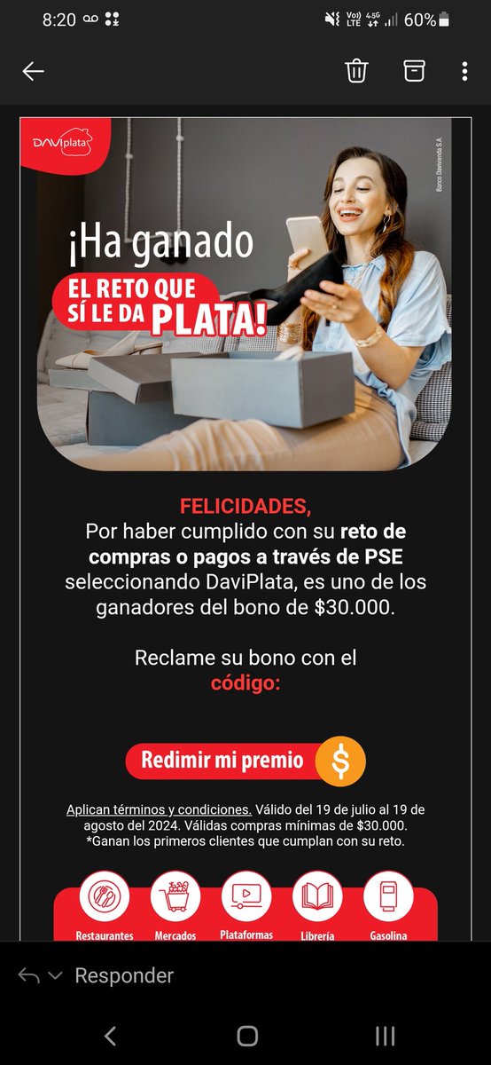 manuelruedatech's tweet photo. @DaviPlata Y donde esta el código pata reclamar el premio? https://t.co/RuDEyUhTWu