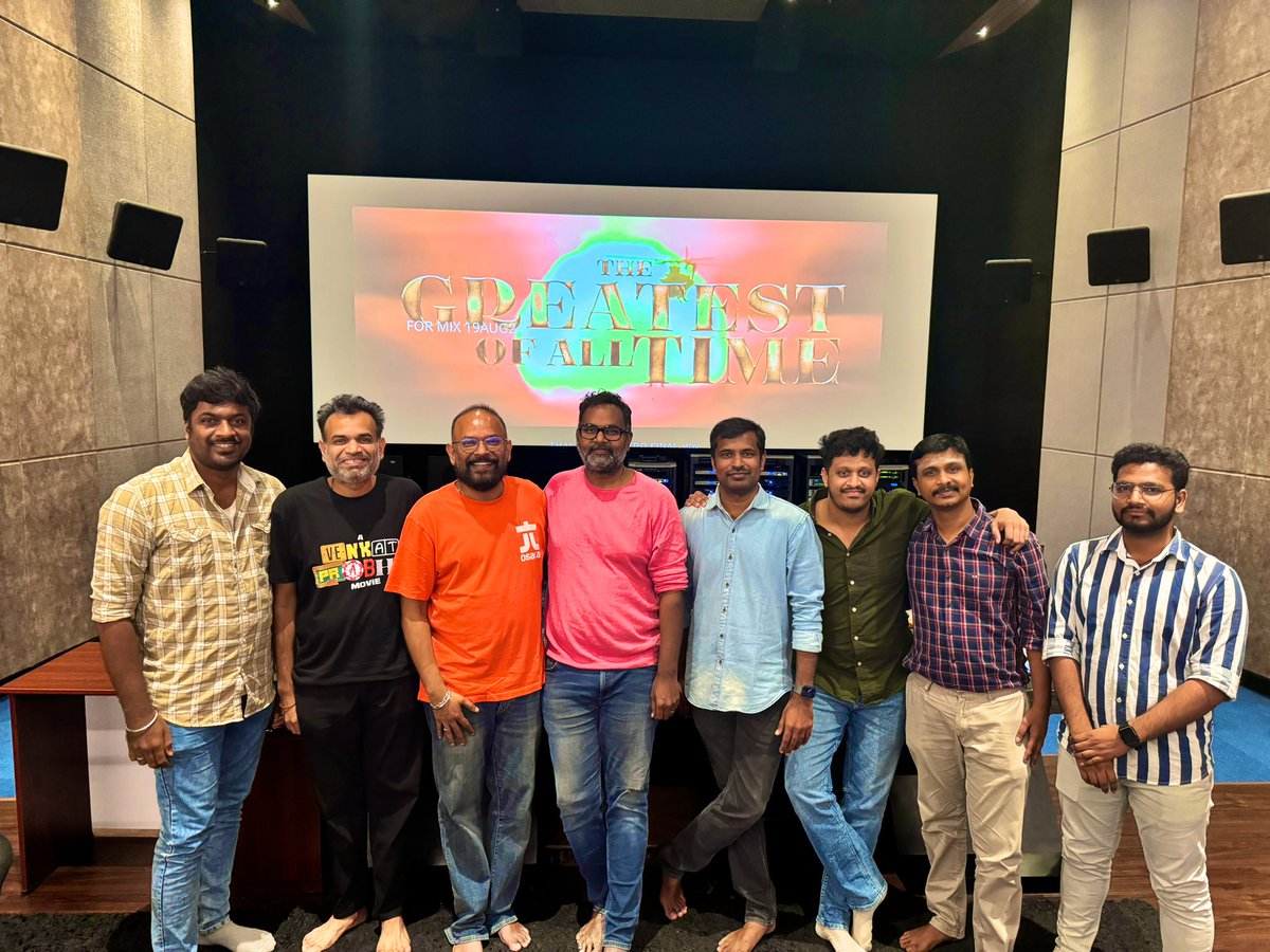 actressnation4u's tweet photo. Greatest of all time!!! Final sound mix done!!! #udhaykumar and team! #VeerRamakrishnan and @Premgiamaren #TheGreatestOfAllTime #theGoat @archanakalpathi @aishkalpathi https://t.co/FpuwaU5L7I