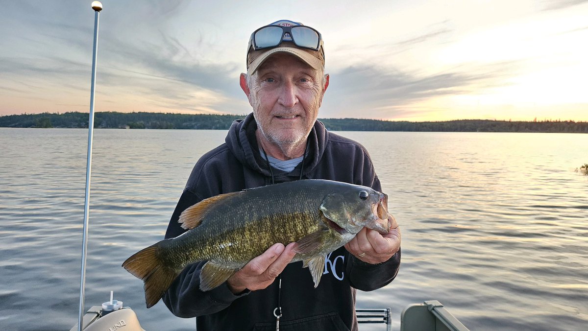 BVHSScience's tweet photo. Canada is always an amazing place to fish.  My first ever Musky!  The smallmouth are shaped like footballs https://t.co/uC5jDlGs3g