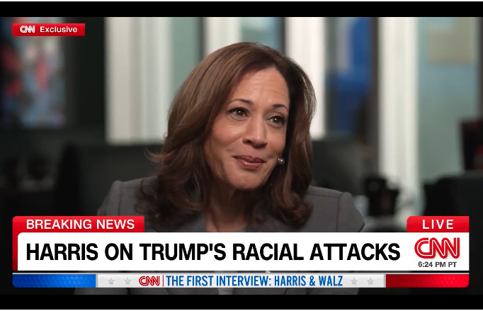 ArseGrammatica's tweet image. She seems to be doing fine without notes or teleprompter.  I was assured beforehand that she was incapable thereof.  Apparently some people on Twitter don't know what they are talking about!
#HarrisInterview