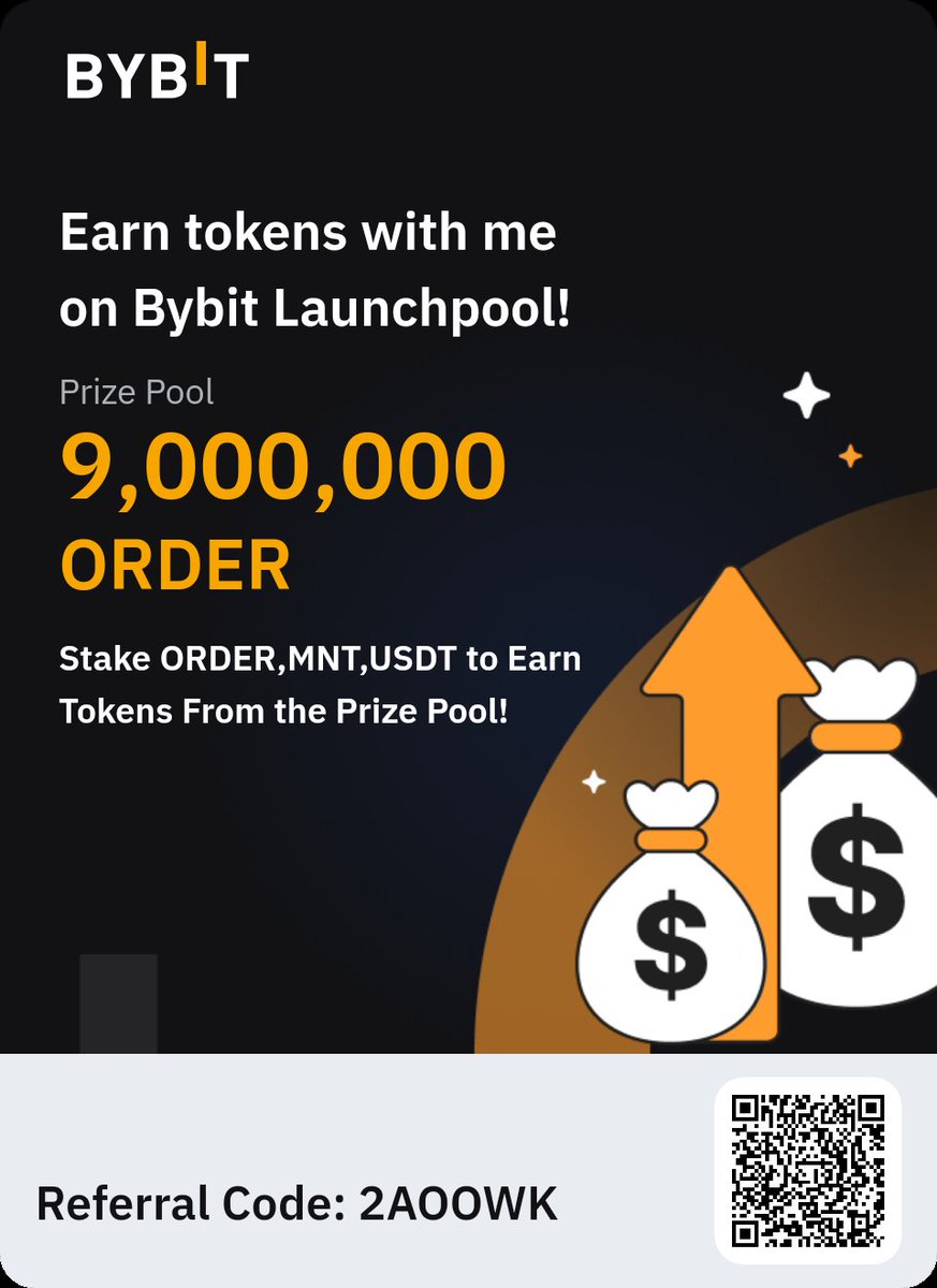 rocketmoney04's tweet photo. SeeJoin me on Bybit and stake ORDER,MNT,USDT on Launchpool to earn from a 9,000,000 ORDER prize pool! Click here:https://t.co/DSakUWwdzl https://t.co/9m3OTQQWUC