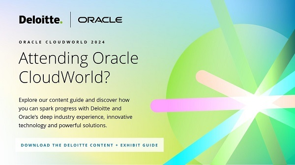 DanielPoliquin's tweet photo. Deloitte is proud to be the Global Accelerator sponsor for Oracle #CloudWorld. Be part of the action and learn more about Deloitte’s Oracle capabilities and services. Explore Deloitte's exhibit guide here: https://t.co/Cf45nWVKEE https://t.co/tsDBKhav7B