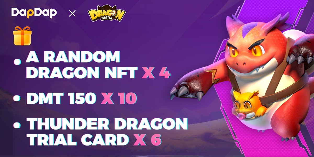💰DragonMaster #Giveaways: Thunder Dragon Trial Card Giveaway 🎯

Join now: dapdap.io/quests/details…

📢A new round of giveaways is here!  Just complete a few simple tasks on the DapDap platform to earn a chance to participate in the lucky draw.

The system will randomly select