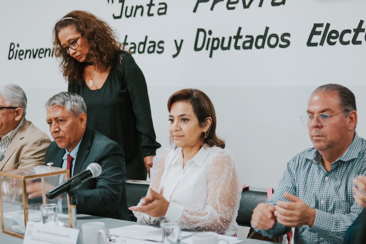 erikaconectate's tweet photo. El día de hoy, en la Comisión Instaladora de la LV Legislatura, fui designada como secretaria en la Junta Previa, donde se anunció a quienes integrarán la mesa directiva: las diputadas Jazmín Solano, Luz Dary, Ruth Cleotilde y Gonzala Eleonor. Es tiempo de las mujeres. 🙋🏼‍♀️ https://t.co/OUnGsZ65va