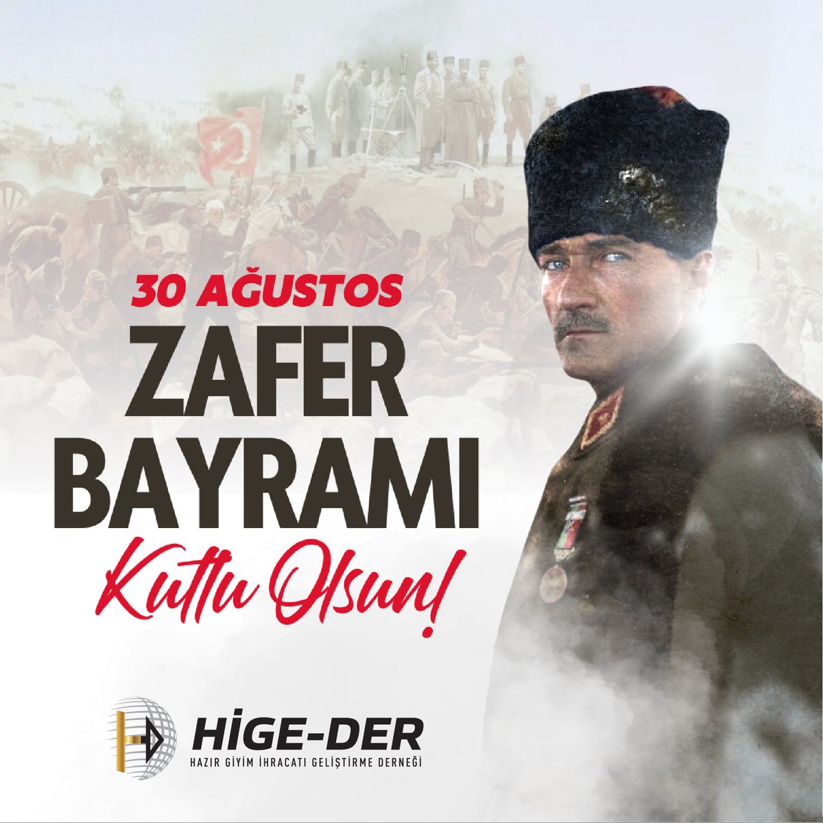 30 Ağustos Zaferi’nin 102. yıldönümünü yürekten kutluyor, Başkomutan Gazi Mustafa Kemal Atatürk ve silah arkadaşları başta olmak üzere, canını bu vatan için feda eden tüm şehitlerimizi saygı ve minnetle anıyorum.
 
Hüseyin Öztürk
HİGE-DER YK Bşk.
 
#30Ağustos #zaferbayramı