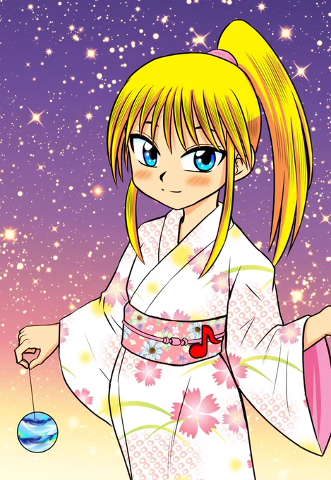 夏祭り綺羅2024  ヨーヨー片手に浴衣の綺羅ちゃん。 ちょっと遅くなったけどまだ夏祭りは終わっていないんだー!