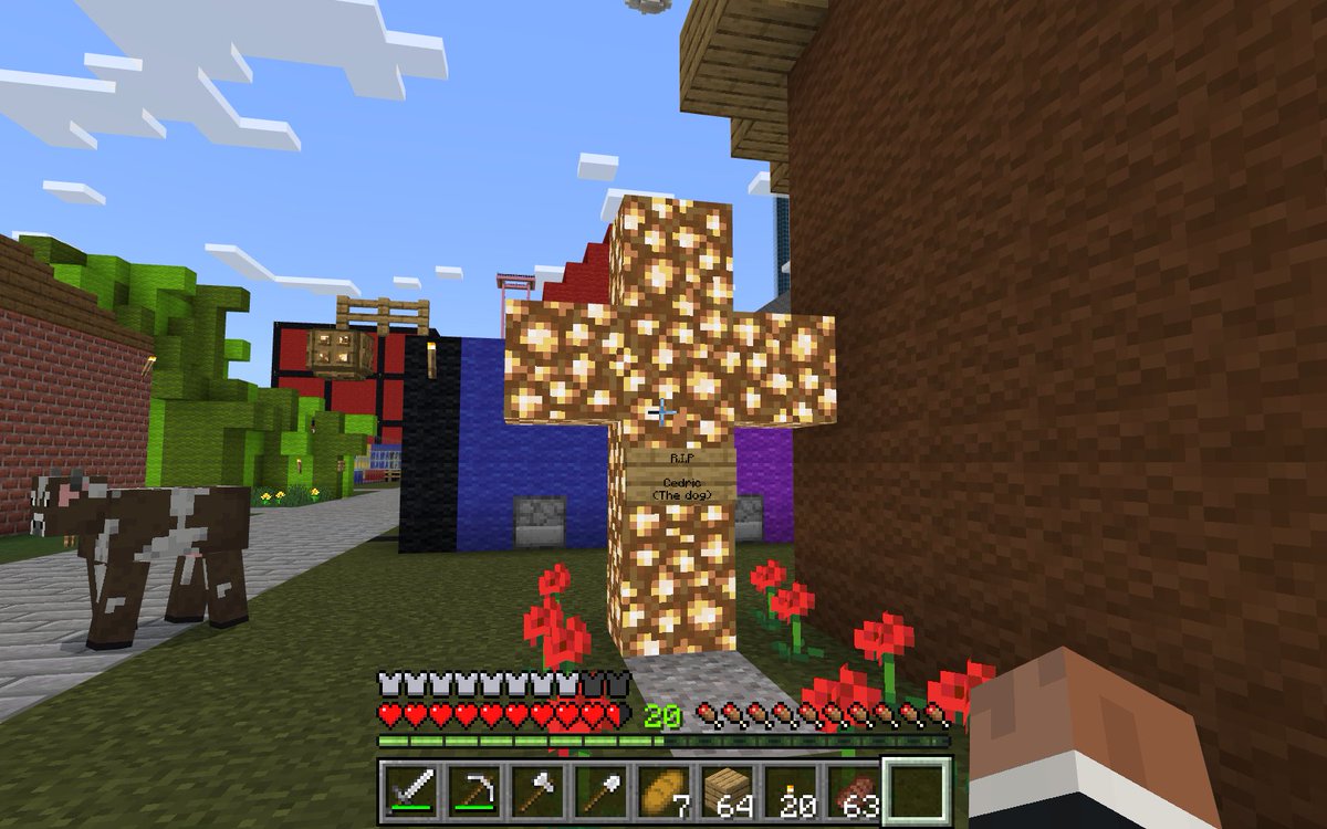Alkynian's tweet photo. @stampylongnose 
Hey, Stampy! I heard that Microsoft did not like any crosses or religious symbols in your world that you released to the Minecraft marketplace. However, I was pleasantly surprised when I found this in the world!
#Stampy #Minecraft https://t.co/R94ZTc9uVs