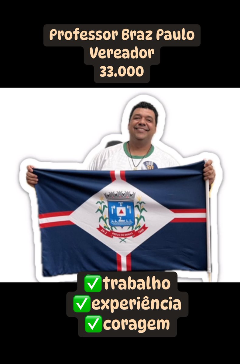 BrazPaulo's tweet photo. Candidato a vereador em Patos de Minas. Número 33.000 ✅👍🏽 https://t.co/RMDn29xzqF