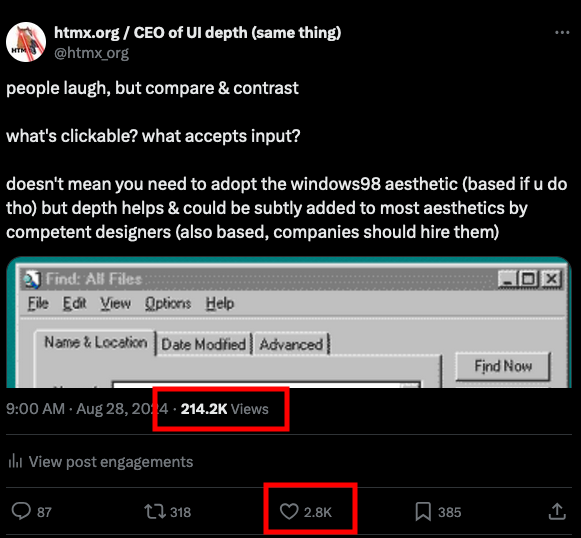 htmx.org / CTO of vim (never used it) (same thing) tweet media