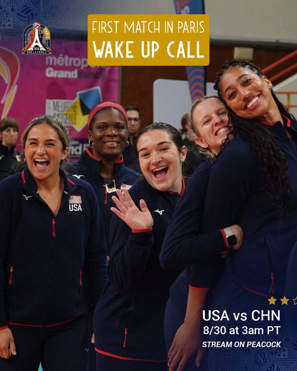 usavolleyball's tweet photo. Don't go to bed without setting your alarm! ⏰

The U.S. Women's Sitting Team kicks off the Paralympic Games in Paris with an early game day against China. Believe us, you're not going to want to miss this historic rivalry match!

Stream on Peacock. #ParisParalympics https://t.co/zCylI3UzNu