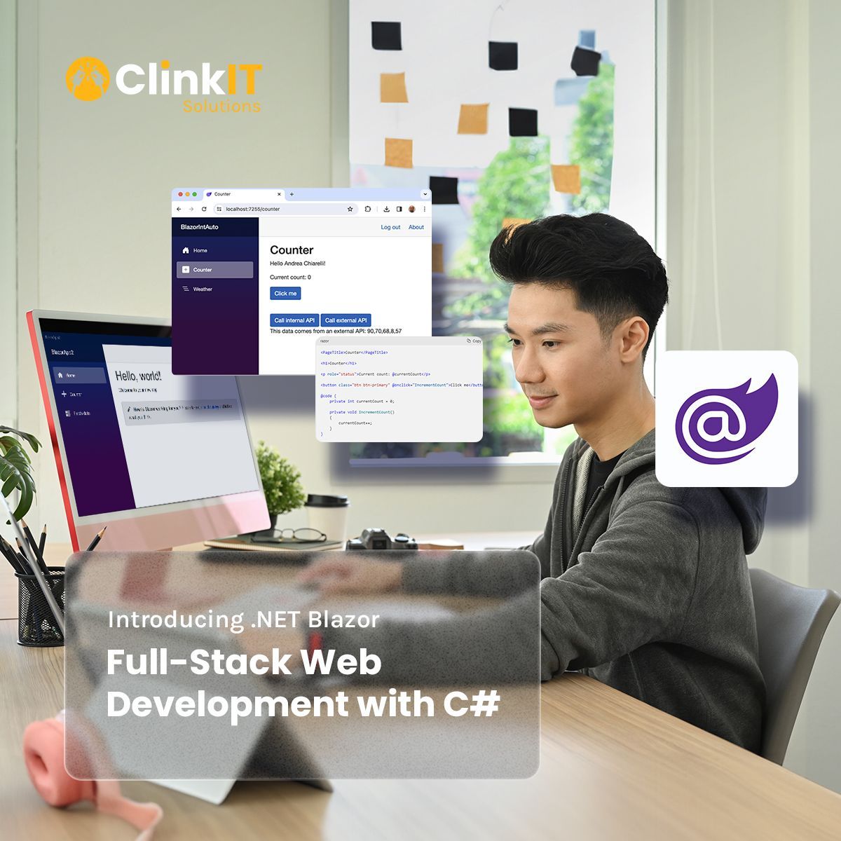 ClinkITph's tweet image. .NET Blazor: Full-stack web dev with C#! Ditch JavaScript fatigue, build dynamic apps, & unlock new possibilities. 🔥 Read our blog & level up! clinkitsolutions.com/introducing-ne…
#BlazorDevelopment #DotNetSolutions #WebDevelopment #WebFramework #CSharp #DotNetDeveloper #BlazorApps
