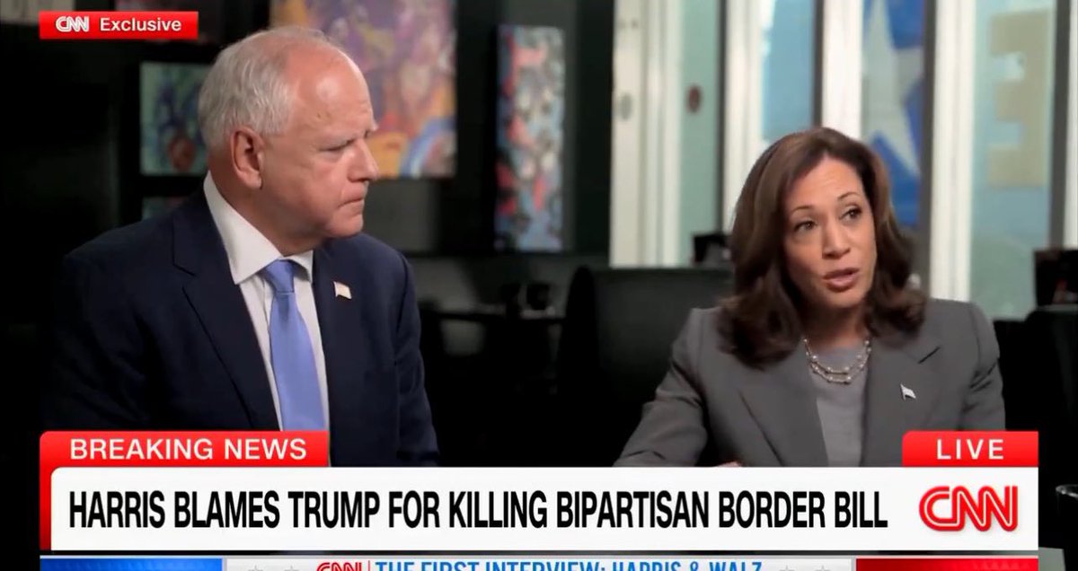 JUST IN: 🇺🇸 CNN caught falsely labeling pre-recorded and edited Kamala Harris interview as "LIVE."