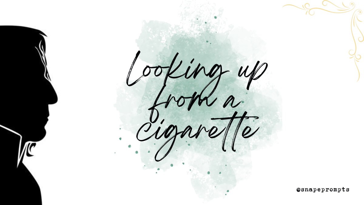 SnapePrompts's tweet photo. Severus Snape Prompt - Looking up from a cigarette https://t.co/uAZUu5Bb2S