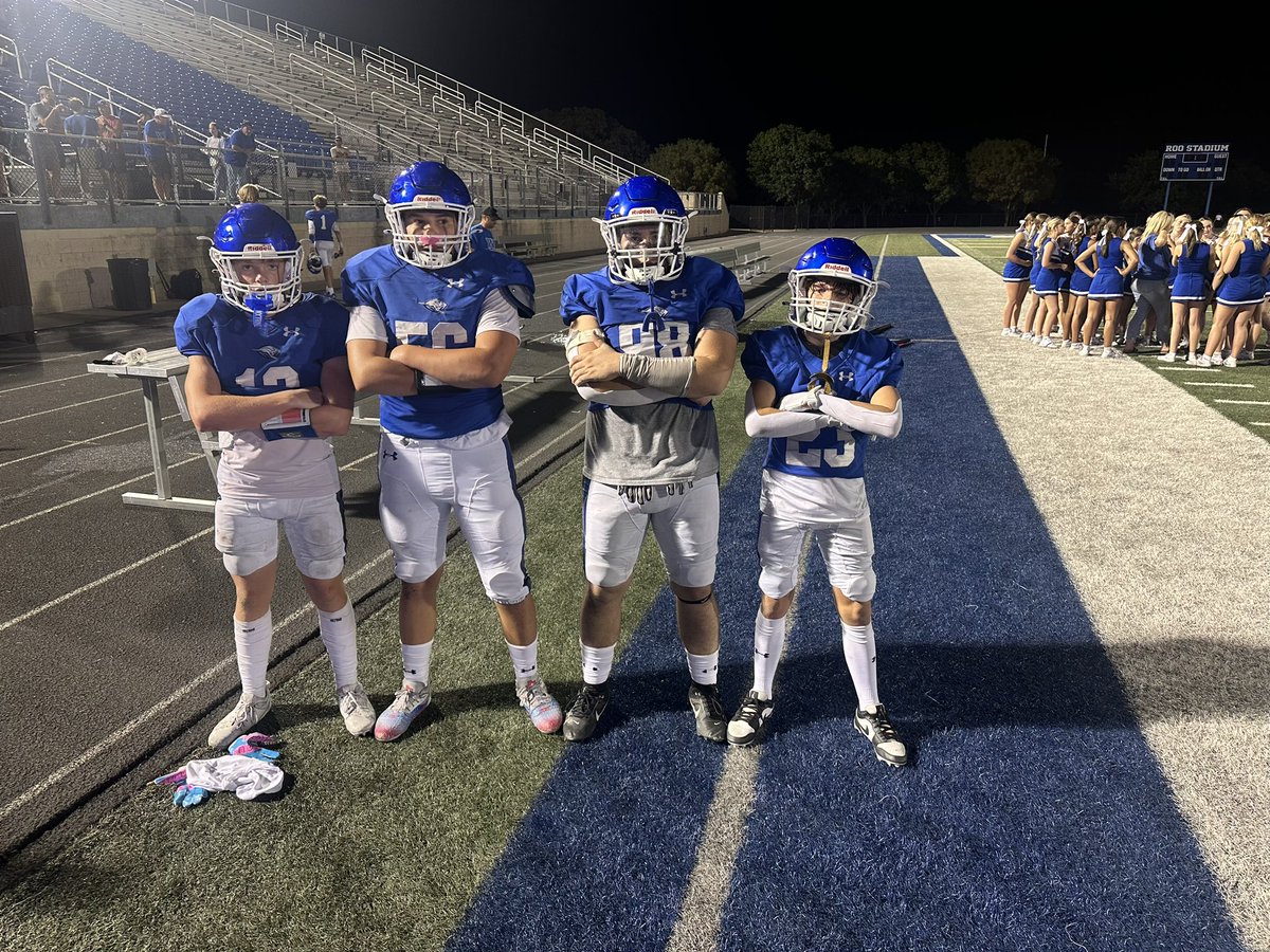 whsrooathletics's tweet photo. Freshman white team wins 28-0 against L.D. Bell. Players of the game Parker Clark, Jackson Rodriguez, Nick Soto, and Cole Schrantz. https://t.co/KxTXwc8iJW