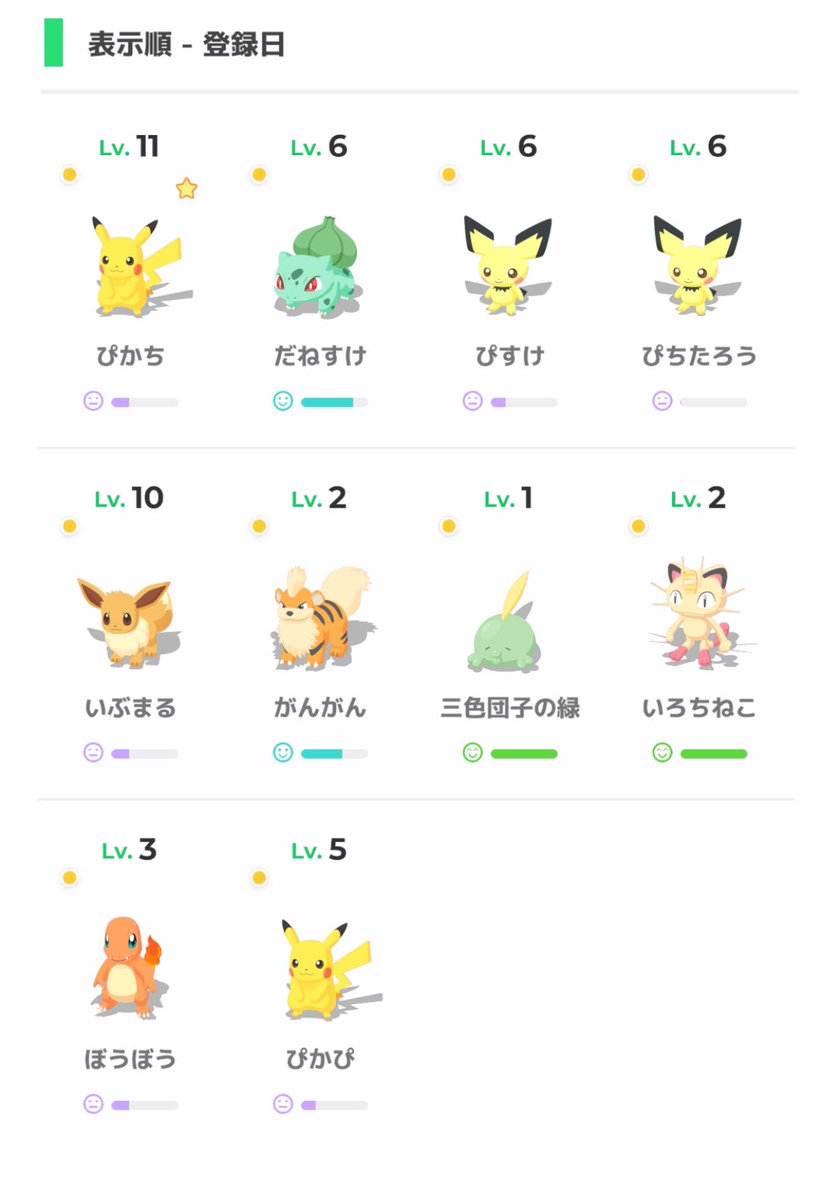 最近ポケモンスリープを久しぶりに起動したんだけど捕まえたポケモンの名前が地味に適当だった