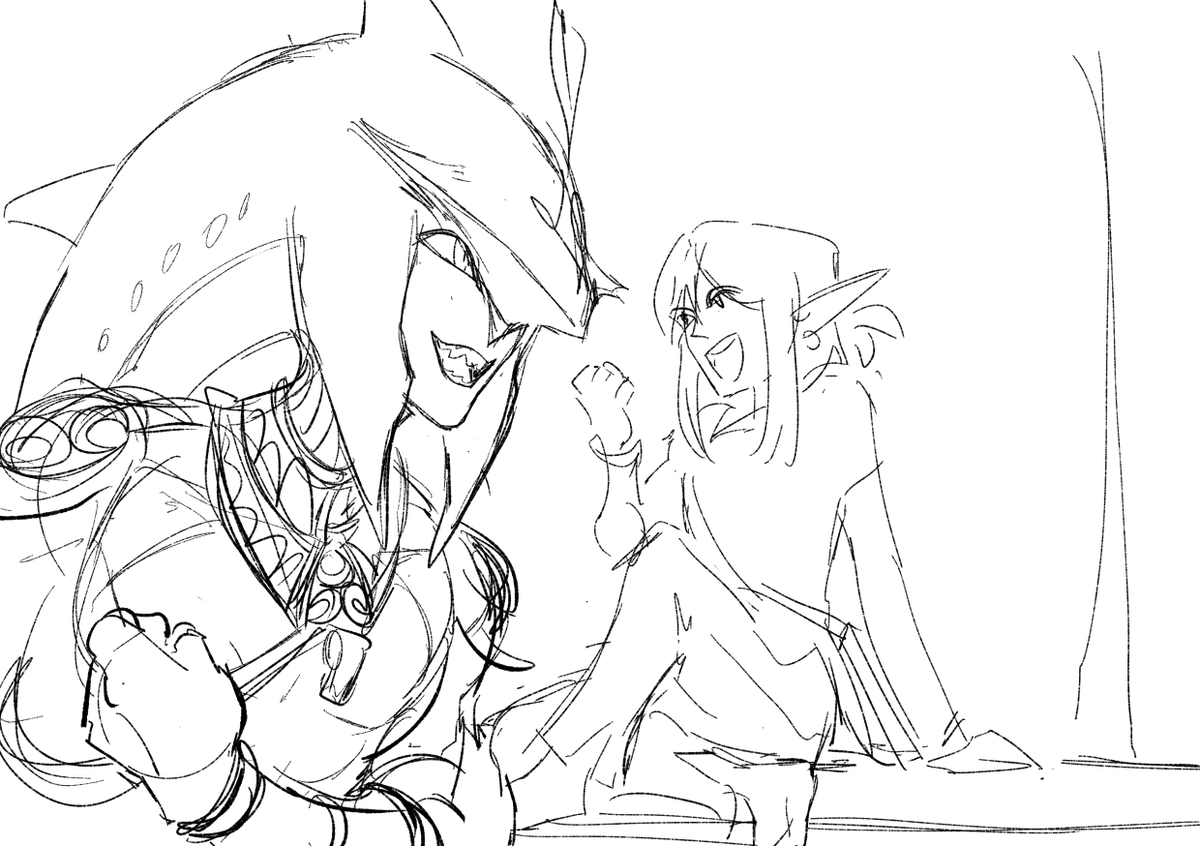 gabelew_'s tweet photo. sketches for scrapped sidlink comics https://t.co/ttxkZrFN0f