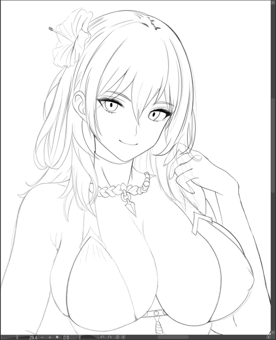 もうすぐ夏も終わりますが、水着の先生を描くのはいつでもいいような気がします!☺️✨ 