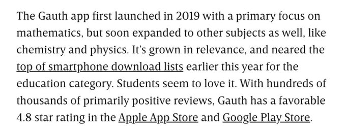 Generative AI Transformed English Homework. Math Is Next https://t.co/e78mkWV4kr https://t.co/YB6XW1