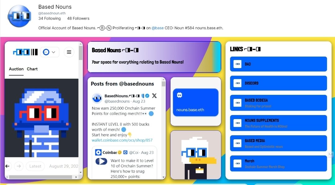 Linktree is so 2016...
The time for Nounspace has arrived! ⌐◨-◨ 🔵
Come check out our new page!
🔗nounspace.com/s/basednoun.eth