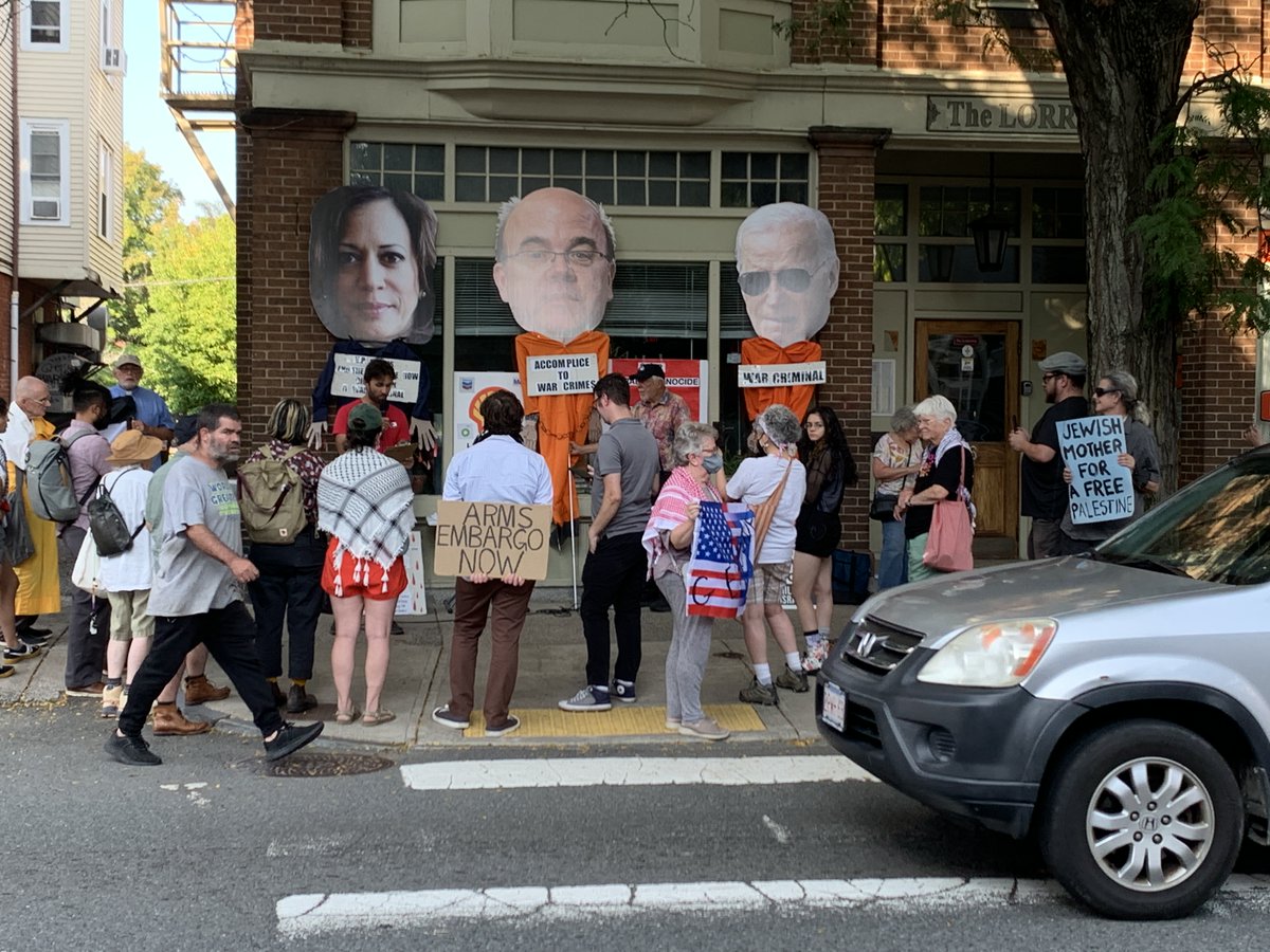A Few Images from DeMilitarize Western Mass Press Conference at Rep. Jim McGovern's Northampton Office