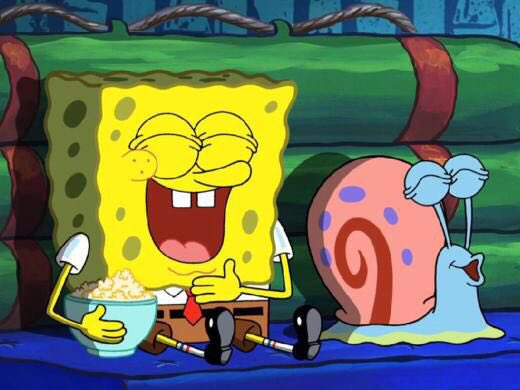 comfortsponge's tweet photo. spongebob and gary! 💛💜 https://t.co/jeeQ4TpXNu