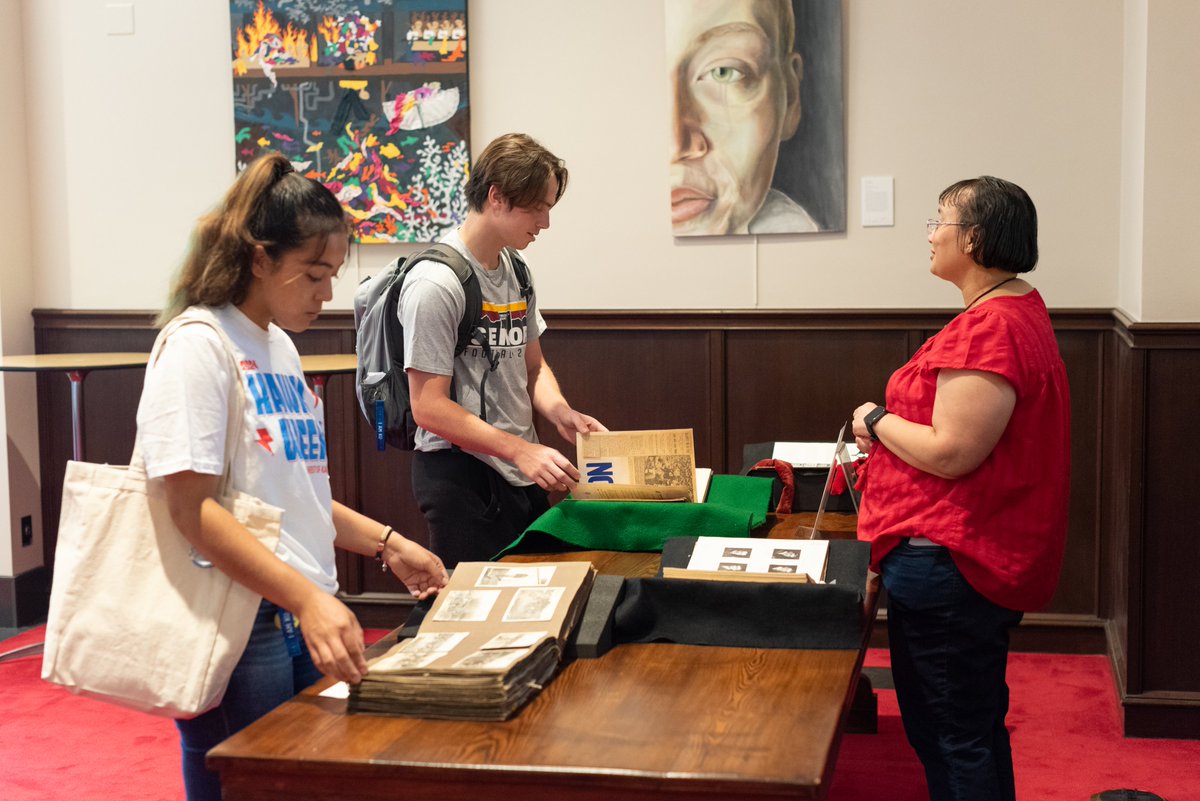 kulibraries's tweet image. Handcrafted history. 

Visitors to 'Crafternoon' in Spencer Research Library Thursday viewed historical student scrapbooks and created their own pages among other crafts in the North Gallery. #HawkWeek