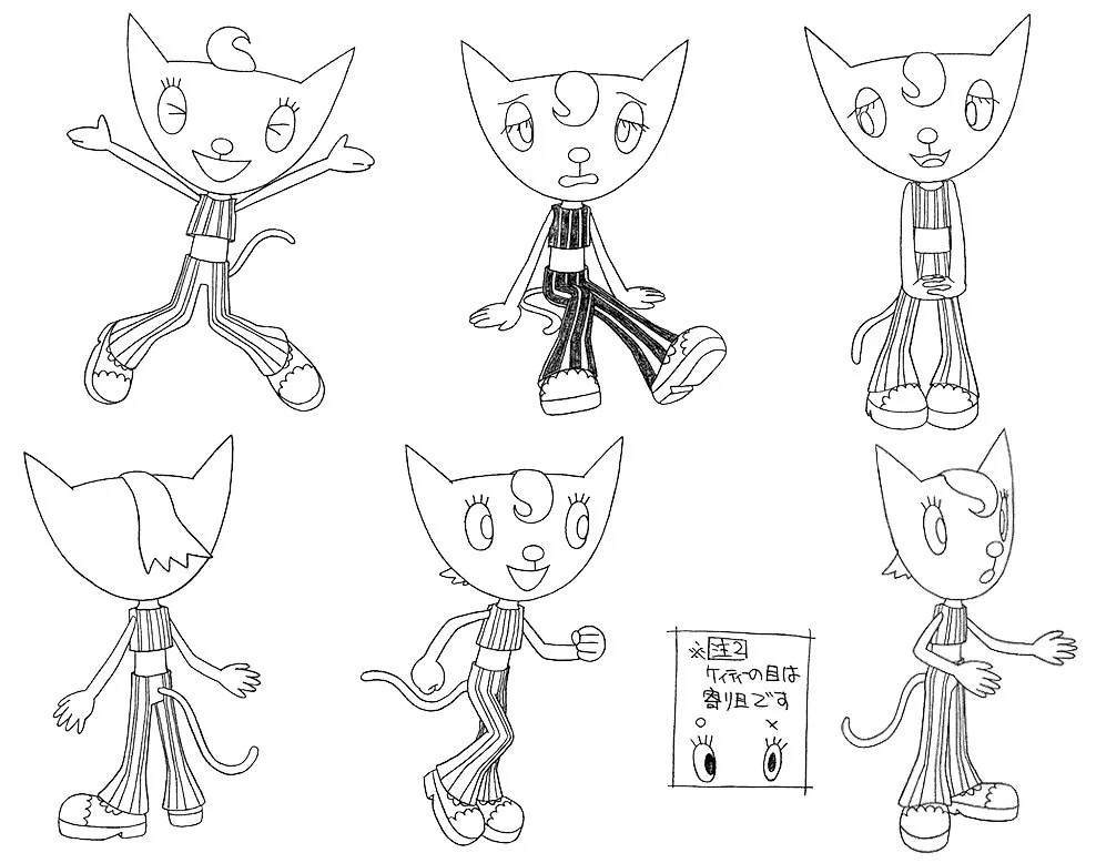 really interesting to see how the designs (by Takayuki Goto) done for the parappa anime translate rodney greenblat's intentionally paper flat designs to make them work in a 3d space while also keeping them true to their source material 