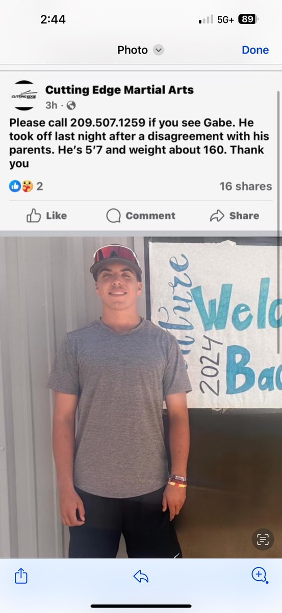 Stockton/Lodi area..please be on the lookout for Gabe!! He’s been missing since last night. Last seen with a white shirt on riding a brown bmx bike. Please let us know if you’ve heard from or seen him! 🙏🏼
<a href="/VentureAthletic/">VentureAcademySports</a> <a href="/NorCalU1/">NorCalU</a>