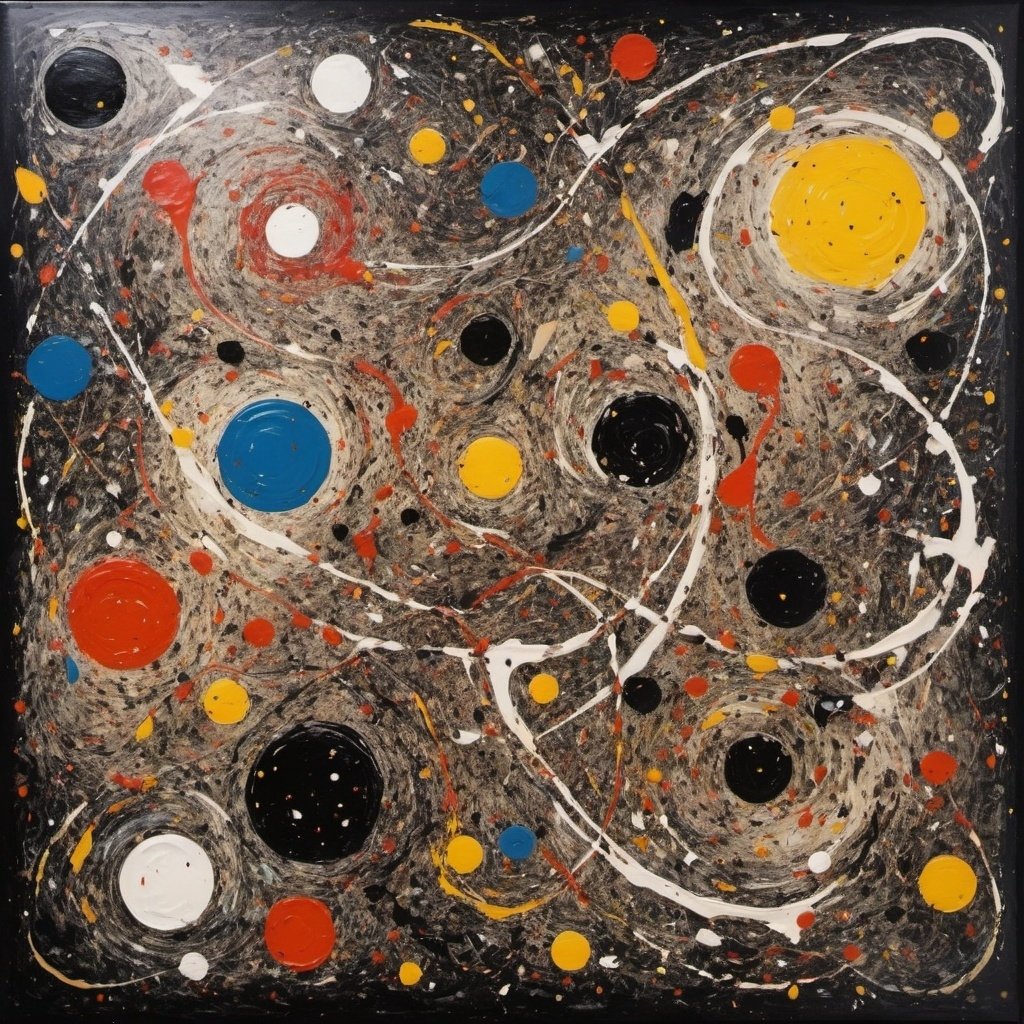 kkoyao's tweet photo. I asked AI for an image of space à la Jackson Pollock. Awesome piece.

Credit: https://t.co/yfBdNDEkIe https://t.co/lXBXiWucO7